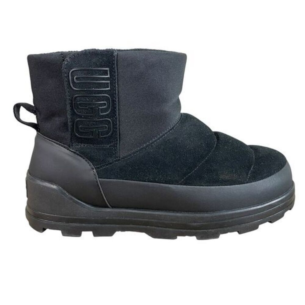 NEW UGG Womens Klamath‎ Mini Suede Classic Boot 7 Black Sheepskin Lining 1143932